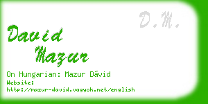 david mazur business card