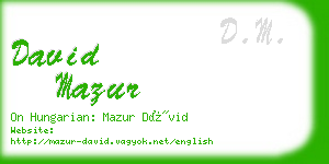 david mazur business card